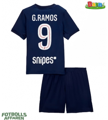 Paris Saint-Germain Goncalo Ramos #9 Hemmaställ Barn 2025-26 Kortärmad (+ Korta byxor)